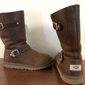 Brown leather uggs